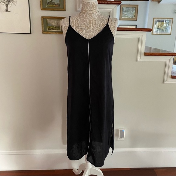 Apiece Apart Dresses & Skirts - APIECE APART Black Dress Cotton Spaghetti Straps Side Slits Small